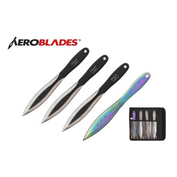 4 Piece 7.5" Double Edged Throwing Knives Set 