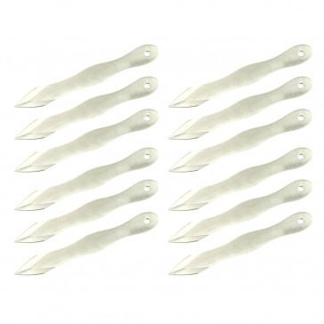 9" Set of 12 Chrome Throwing Knives