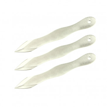 9" Set of 3 Chrome Throwing Knives