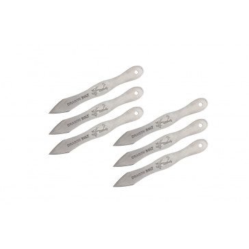 9" Set of 6 Chrome Throwing Knives