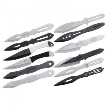 9" Set of 12 Assorted Throwing Knives