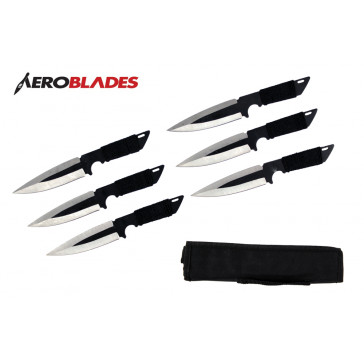 6.5" Set of 6 Cord Wrapped Throwing Knives