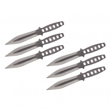 9" Set of 6 Silver Throwing Knives