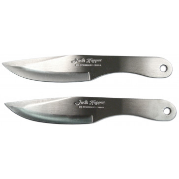 2 Piece 8.5" Chrome Jack Ripper Throwing Knife Set With Case