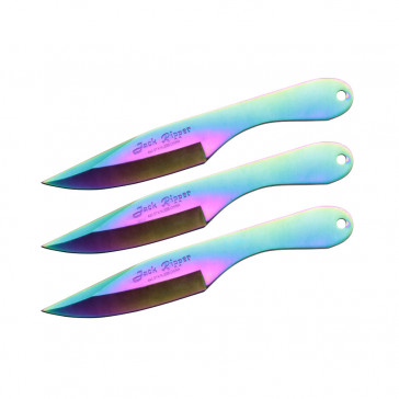 6.5" Set of 3 Rainbow Jack Ripper Throwing Knives