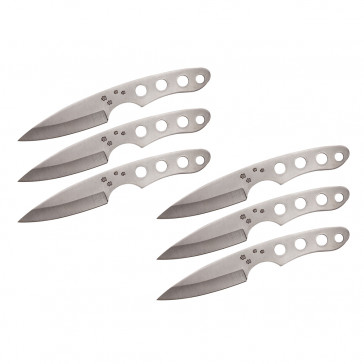 Set of 6 6.5" Dog Paw Throwing Knives (Chrome)