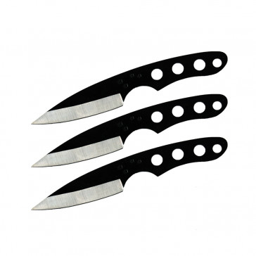Set of 3 6.5" Dog Paw Throwing Knives (Black)