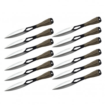 Set of 12 9" Cord-Wrapped Throwing Knives