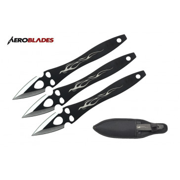 Set of 3 9" Two-Toned Flame Throwing Knives