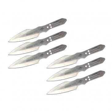 Set of 6 6.5" Thunderbolt Throwing Knives (Chrome)