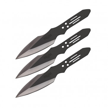 Set of 3 6.5" Thunderbolt Throwing Knives (Black)