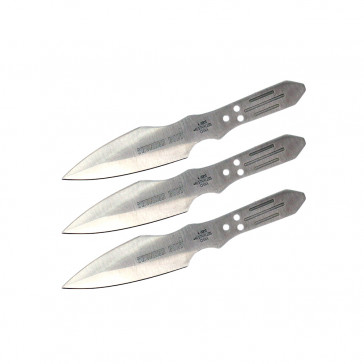 Set of 3 6.5" Thunderbolt Throwing Knives (Chrome)