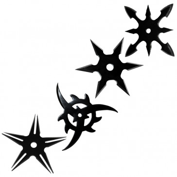 SET OF 4PCS STAR BLK WITH POUCH.