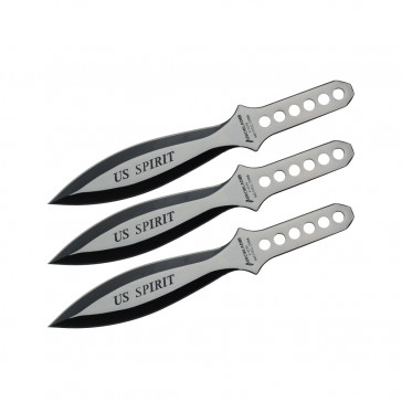 Set of 3 9" US Spirit Throwing Knives (Black)