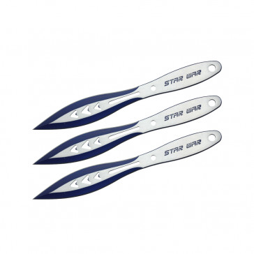 Set of 3 9" Star War Throwing Knives (Blue)