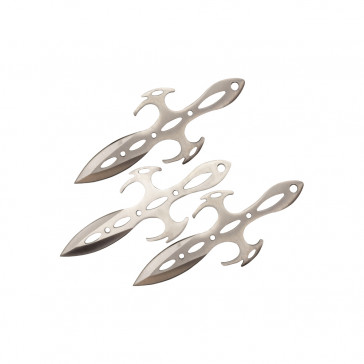 Set of 3 6" (Chrome) Space Invader Invasion Throwing Knives