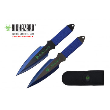 9 2pc set blue/black blade zombie thrower