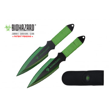 9 2pc set green/black blade zombie thrower