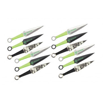 9" 12pc set zombie throwing knife