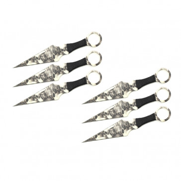 9" 6pcs set zombie skull throwing knife