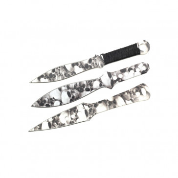 9" 3pcs set zombie skull throwing knife