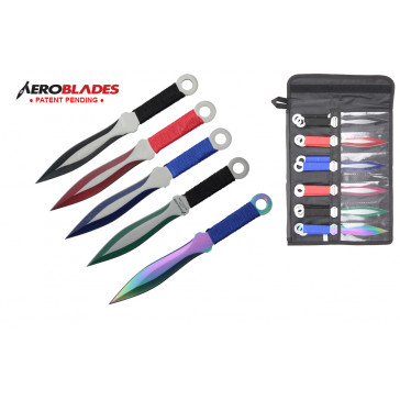 Set of 12 Assorted Cord-Wrapped Throwing Knives