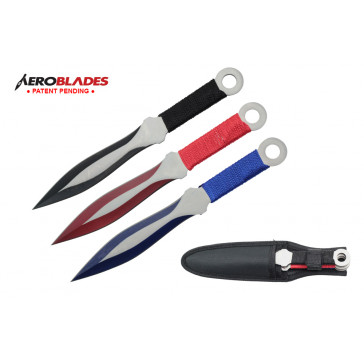 Set of 3 Assorted Cord-Wrapped Throwing Knives