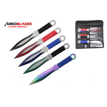 Set of 6 Assorted Cord-Wrapped Throwing Knives