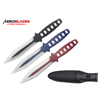 9" 3 pc set two tone throwing knife