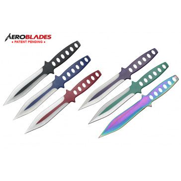 9" 6 pc set two tone throwing knife - Scorpion