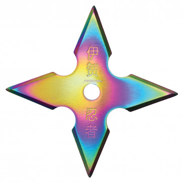 4" Rainbow Single 4-Point Throwing Star