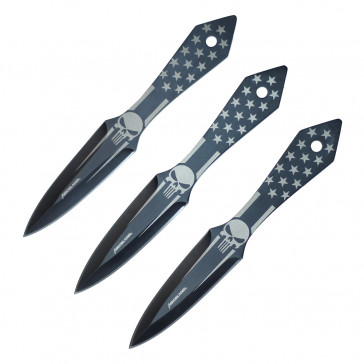 6 1/2" 3 Pc Set Punisher Throwing Knife