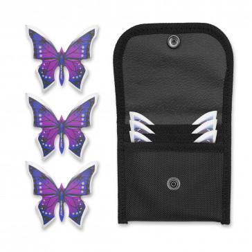 AEROBLADES - 4" Monarch Purple Butterfly 3-Piece Throwing Star/Thrower w/ Case 