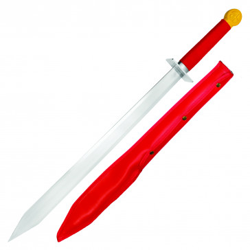 36" Sword w/ Steel Blade & Red Sheath