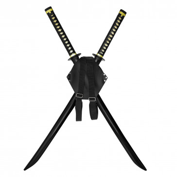 Red Mercenary Dual Swords with Back Holster and Sheath