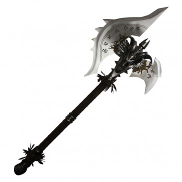 43.5" Fantasy Stainless Steel Replica Battle Axe w/ Plaque