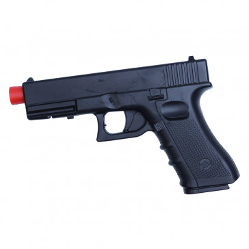 9" Polypropylene Black Rectangular Pistol w/ Orange Safety Tip