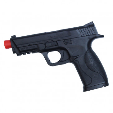 8" Polypropylene Black Military & Police Pistol w/ Orange Safety Tip