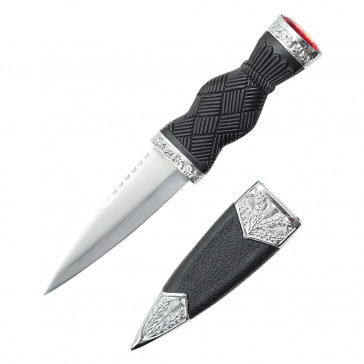 7.25" Overall Dirk With Plain Handle And Red Gem
