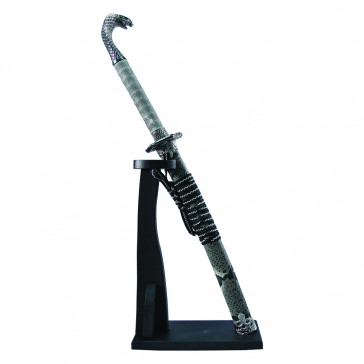 Mini Cobra Sword With Wooden Display Stand With Snake Skin Printed Scabbard