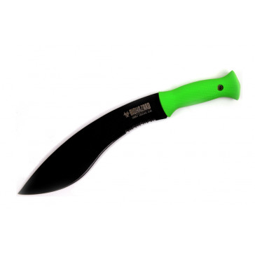 15.5" Apocalypse Kukri Hunting Knife w/ Neon Green Handle & Black Mirror Finish