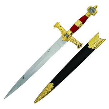 King Solomon Dagger 21.5" Red  Handle With Black Scabbard 