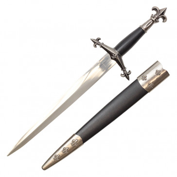 15 inch overall Fleur De Lis Medieval Dagger