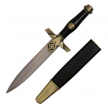 13" German Militaria WW2 Air Raid Protection (RLB) Brass Dagger w/ Sheath