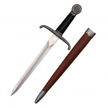 20" Handmade Medieval Dagger With Brown Scabbard