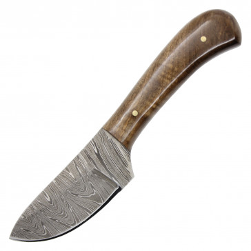 6" True Damascus (256-Layer) Knife w/ Walnut Wood Handle