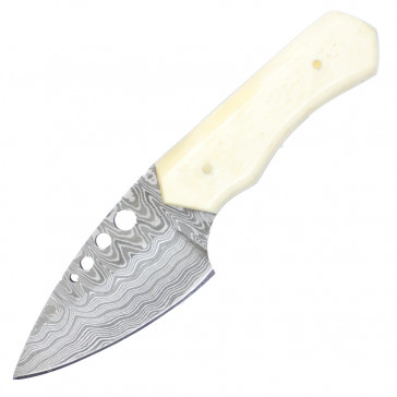 6" True Damascus (256-Layer) Knife w/ White Bone Handle