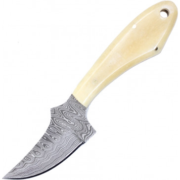 6.5" True Damascus (256-Layer) Skinner Knife w/ White Bone Handle