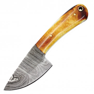 6.75" True Damascus (144-Layer) Knife w/ Amber Bone Handle