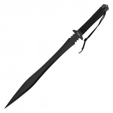 Hero's Edge 25" Black Machete & 6" Throwing Knife Combo